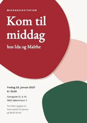 Middagsinvitation — klippede papirformer