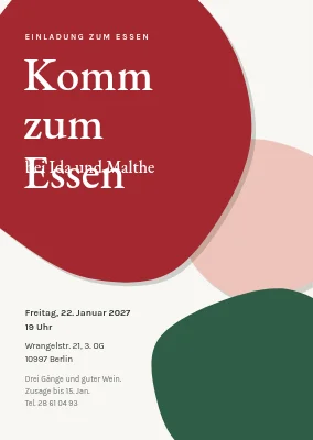 Einladung zum Abendessen — Formen aus Papierschnitt