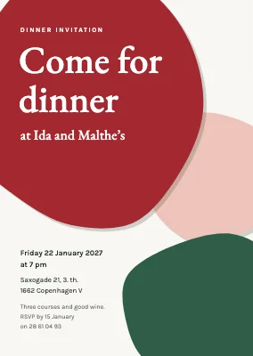 Dinner invitation — cut-paper shapes