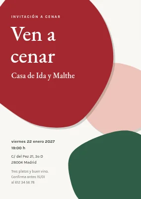 Invitación a cena — formas de papel recortado
