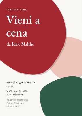 Invito a cena — forme di carta ritagliata