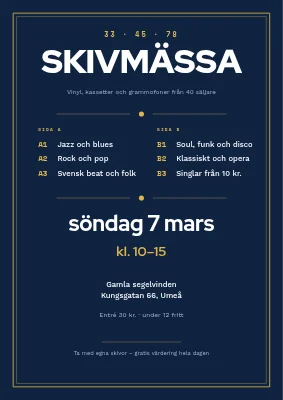 Skivmässa — LP-baksida med guldram
