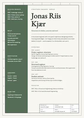 Engineer CV — technical drawing