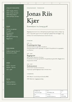 Ingeniør-CV — teknisk tegning