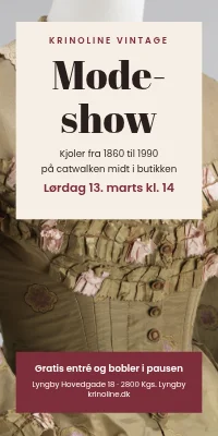 Dørplakat til tøjbutik — modeshow lørdag