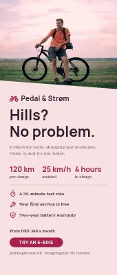 Bike shop roll-up — e-bikes for the hills