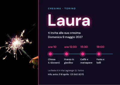 Cresima — timeline al neon della giornata