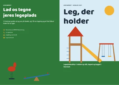 Omslag af Produktkatalog for legepladsudstyr – 24 sider