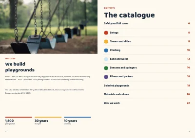 Pagine 2–3 di Product catalogue for playground equipment – 24 pages