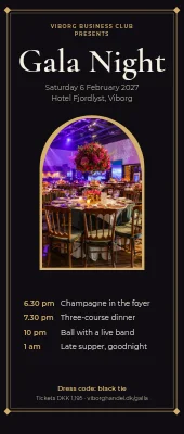 Gala roll-up — black and gold