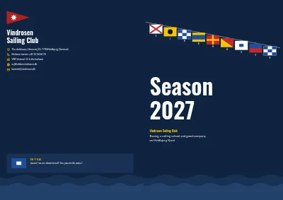 Cover of Season programme for a sailing club – 16 pages