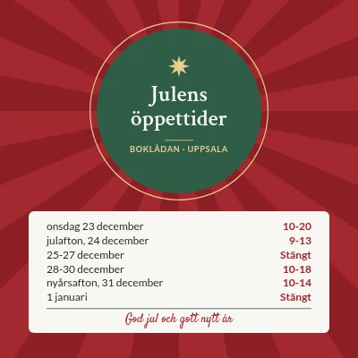 Julöppettider — butik