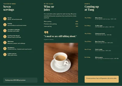 الصفحة 2 من Tasting menu and events