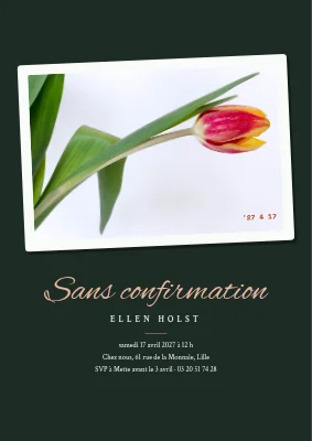 Fête de non-confirmation — imprimé rétro d'un bouton de tulipe