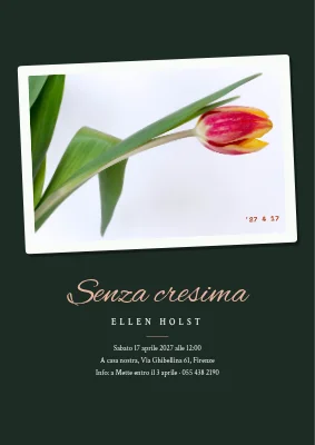 Festa di non-cresima — stampa retrò di un bocciolo di tulipano