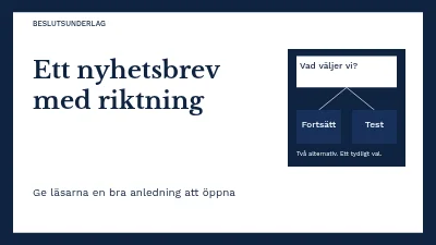 Ett nyhetsbrev med riktning