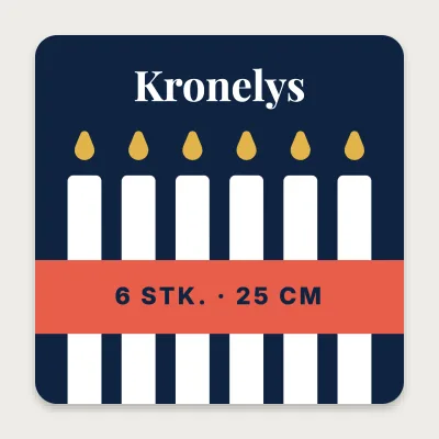Seks kronelys i bundt