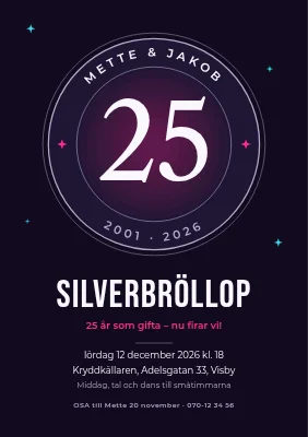 Silverbröllop — neonsigill en vinternatt