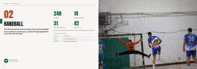 Pages 18–19 of Yearbook for a sports club – 96 pages