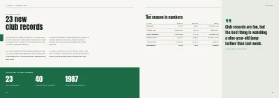 Pages 26–27 of Yearbook for a sports club – 96 pages