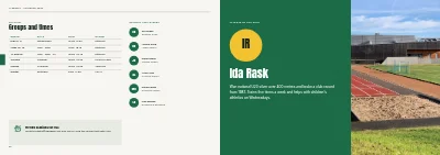 Pages 28–29 of Yearbook for a sports club – 96 pages