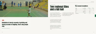 Pages 32–33 of Yearbook for a sports club – 96 pages