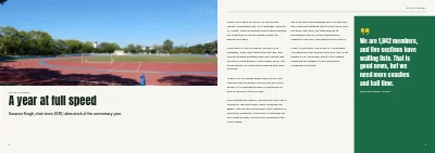 Pages 6–7 of Yearbook for a sports club – 96 pages