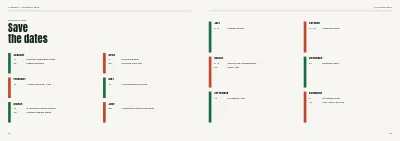 Pages 84–85 of Yearbook for a sports club – 96 pages