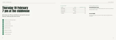Pages 86–87 of Yearbook for a sports club – 96 pages