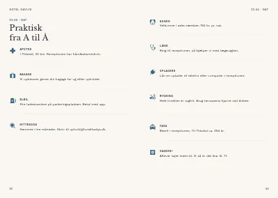Side 42–43 af Gæsteguide for badehotel – 48 sider