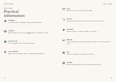 Side 42–43 av Guest directory for a seaside hotel – 48 pages