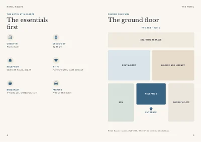 Side 4–5 av Guest directory for a seaside hotel – 48 pages