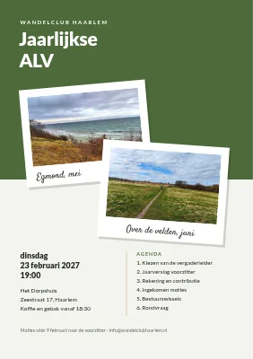 Jaarvergadering wandelclub — polaroids