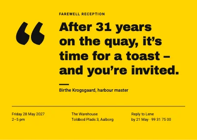 Farewell reception — a quote on yellow