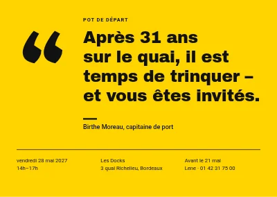 Pot de départ — une citation sur fond jaune