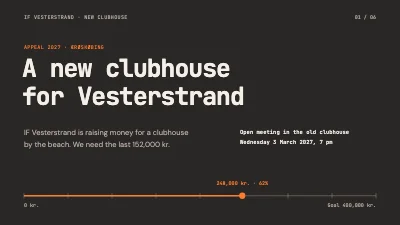 Fundraising — a new clubhouse for a sports club