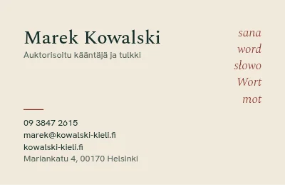 Viisi kieltä