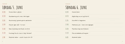 Side 6–7 af Program og udstillerliste for kunsthåndværkermarked – 32 sider