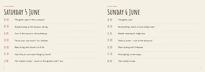 Pages 6–7 of Programme and exhibitor list for a crafts fair – 32 pages