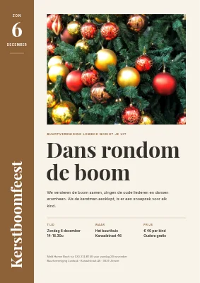 Kerstboomfeest — rug met datum