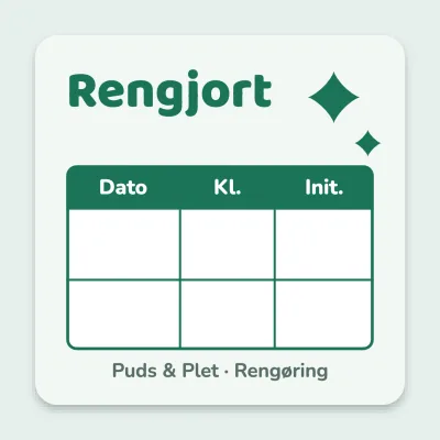 Rengøringslog med tabel
