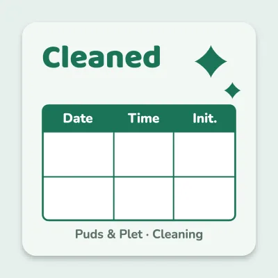 Cleaning log with a table