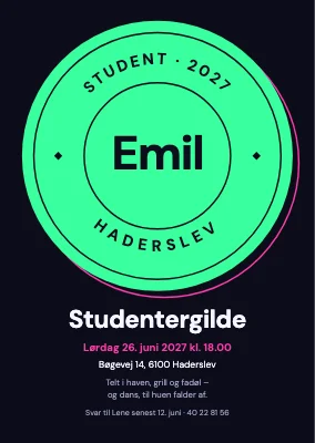 Studentergilde — invitation med segl