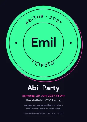 Abschlussfeier — Einladung mit Siegel