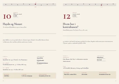 Side 16–17 af Sæsonprogram for kammerorkester – 32 sider