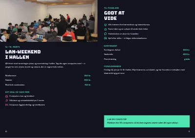 Side 10–11 af Sæsonprogram for e-sportsforening – 12 sider