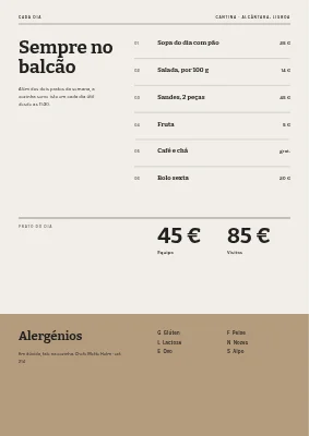 Página 2 de Cantina — ementa semanal com número da semana