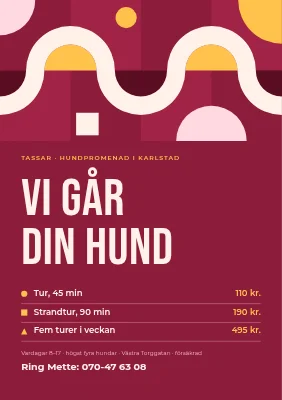 Hundpromenader — tjänsteflygblad