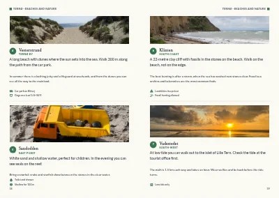 Pages 18–19 of Tourist guide to a Danish island – 64 pages