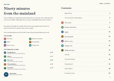 Pages 2–3 of Tourist guide to a Danish island – 64 pages